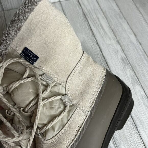 SPERRY Womans 7.5 Quarter  Water Proof Duck Boots # STS99765 Suede Leather Laced - Picture 9 of 11